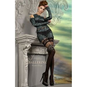 Lurex Collection Hold-ups Designer Hosiery Thigh Highs- 221 Size S